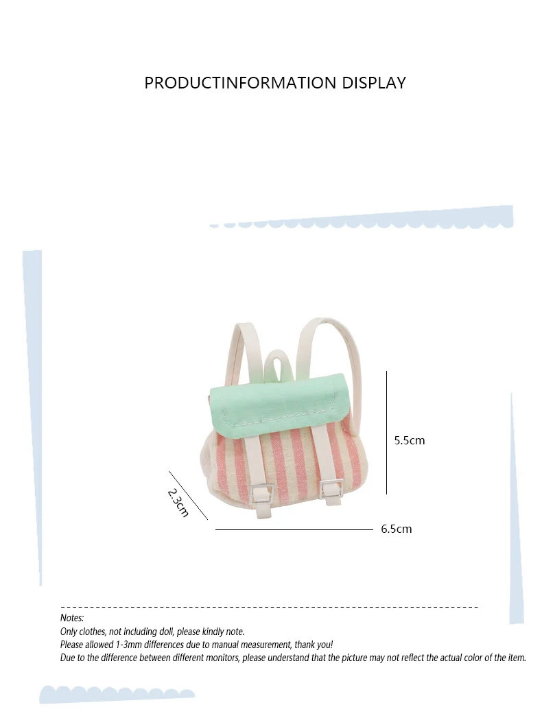 กระเป๋าเป้แฟชั่นสไตล์นักศึกษา กระเป๋าเป้ตุ๊กตาไวนิล อุปกรณ์เสริมตุ๊กตาสำหรับกระเป๋าเป้ Labubu เสื้อผ้าตุ๊กตา DIY อุปกรณ์เสริมเสื้อผ้าตุ๊กตา