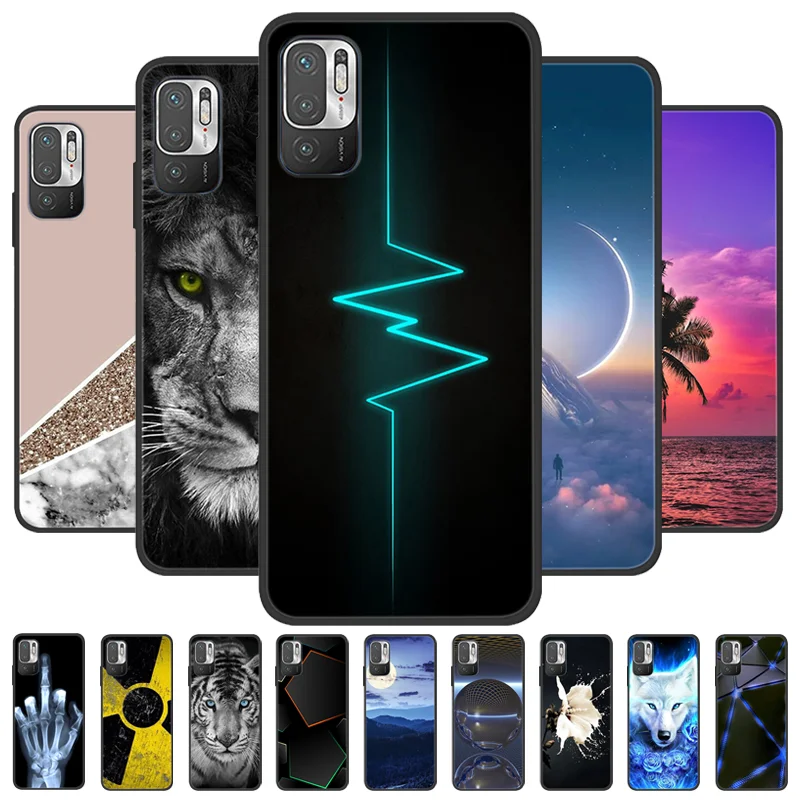 For Redmi Note 10T Case Note10 5G Geometric Design Silicone Soft TPU Back Covers For Xiaomi Redmi Note 10 JE Bumper Funda Capa