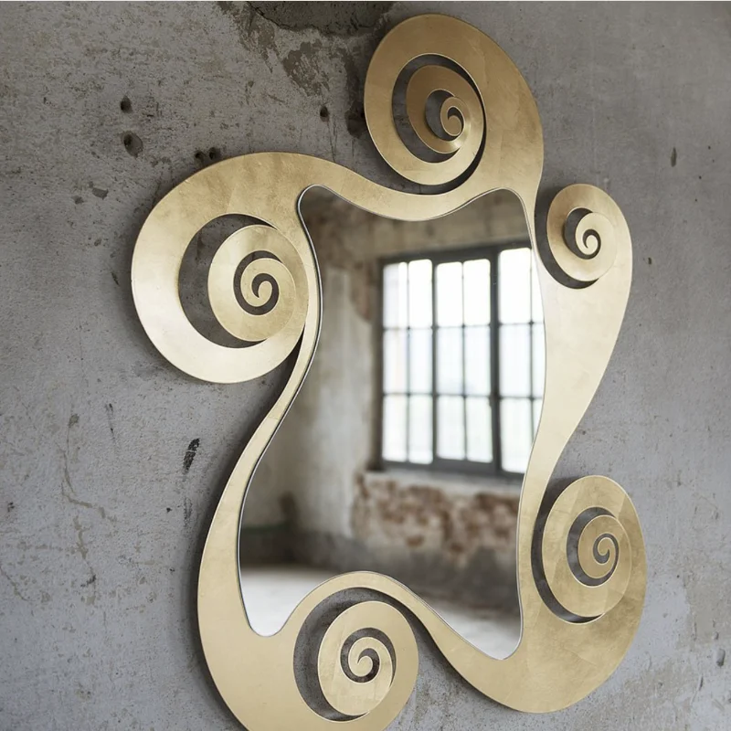 Luxury Nordic Mirror Modern Living Room Items Vintage Aesthetic Oval Hanging Mirror Frame Irregular Espelhos Home Decorations
