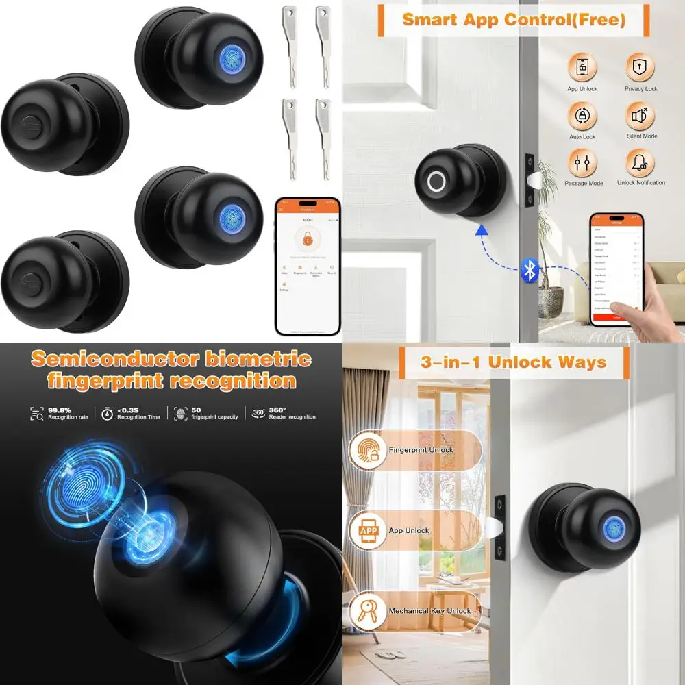 

Умный дверной замок с отпечатками пальцев и управлением через приложение для дома, офиса, гаража, гардероба и более безопасный доступ