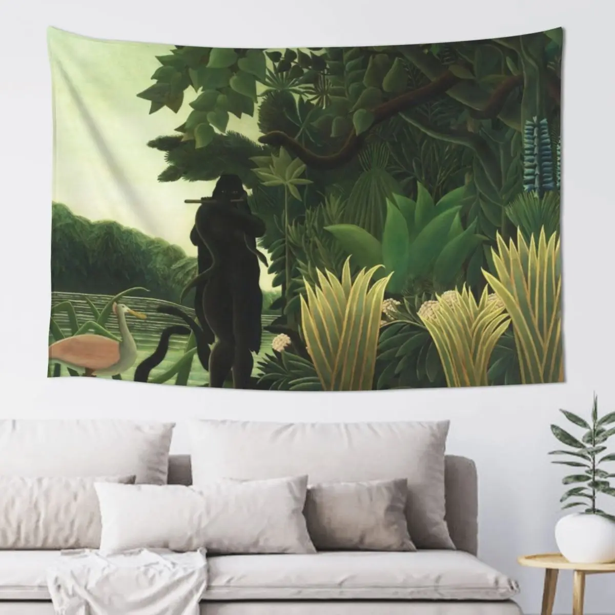 Henri Rousseau - The Snake Charmer (1907) Tapestry Bedroom Deco Art Mural Tapestry