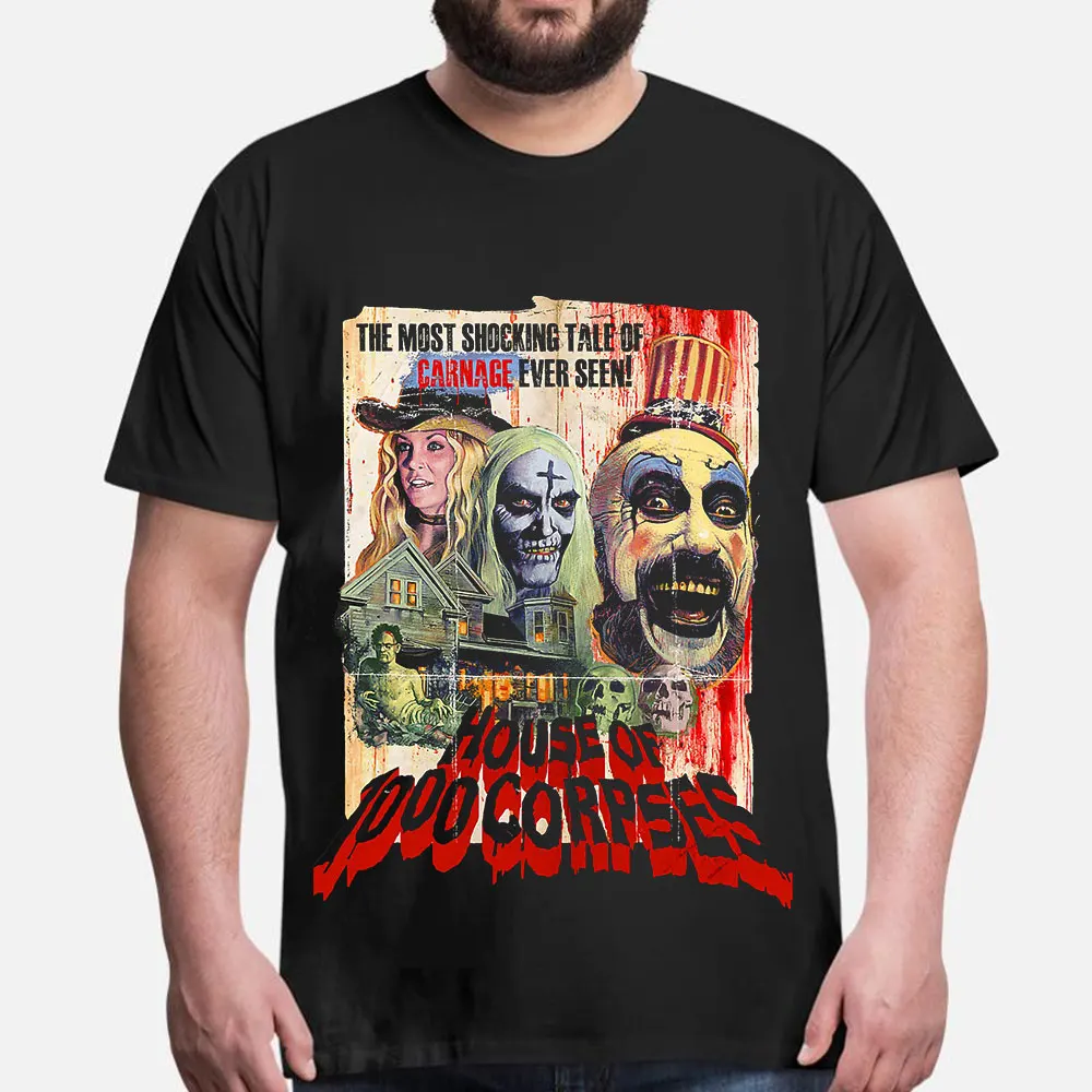 Camiseta de regalo de la película retro de Halloween House Of 1000 Corpses 0422, ropa gráfica de terror con diseño de diablo y Rob Zombie, camisetas de manga corta en todas las tallas