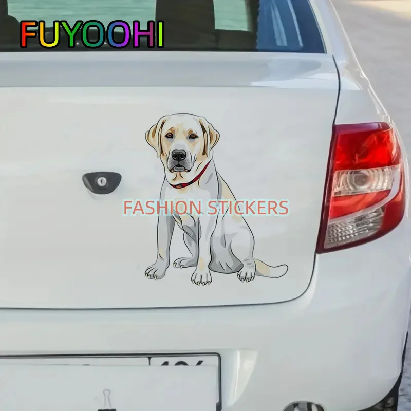 FUYOOHI Labrador Retriever Lab Dog Car Stickers For Laptop Water Bottle Vehicle Paint Window Wall Cup Guitar Scooter Decals