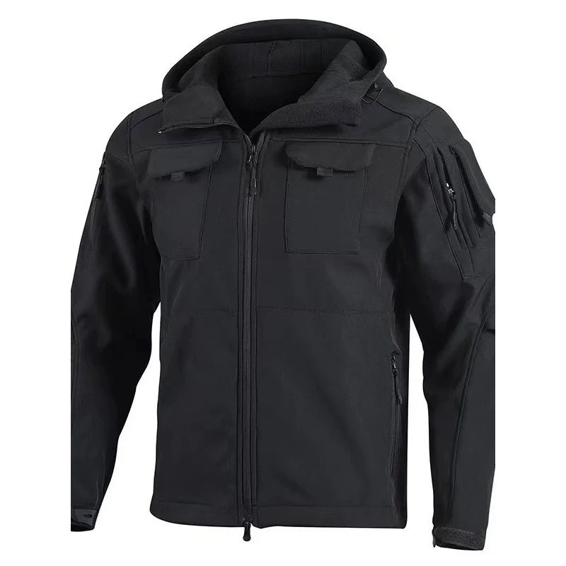 New Autumn WinterTactical Jackets Men Military Soft Shell Waterproof Windproof Hooded Jacket Outdoor Functional Multi-pockets
