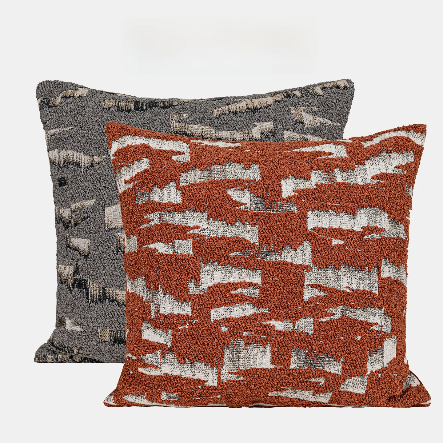 

Modern Minimalist Luxury Pillow High End Living Room Sofa Sample Room Shinyel Embroidery Pillow Orange Gray Home Decor