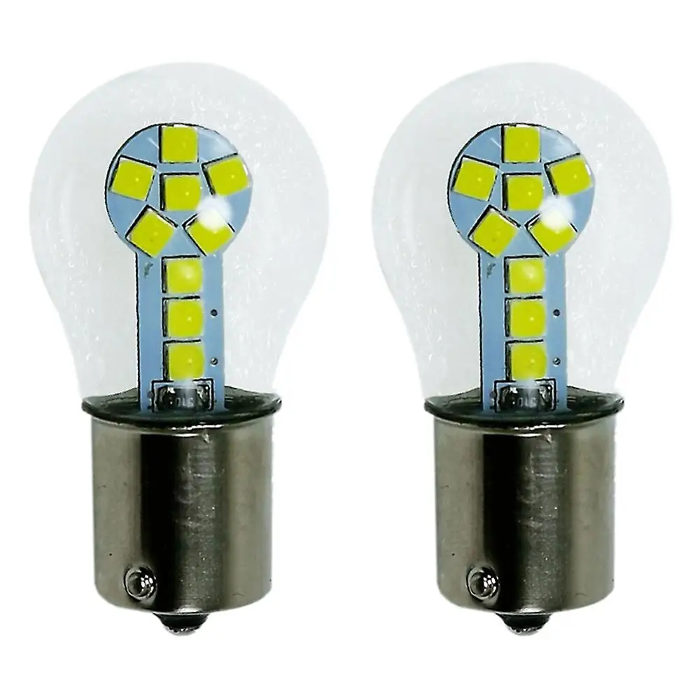 2 Stuks Richtingaanwijzer 15smb Led Lampen Auto Achterbol Wit Licht