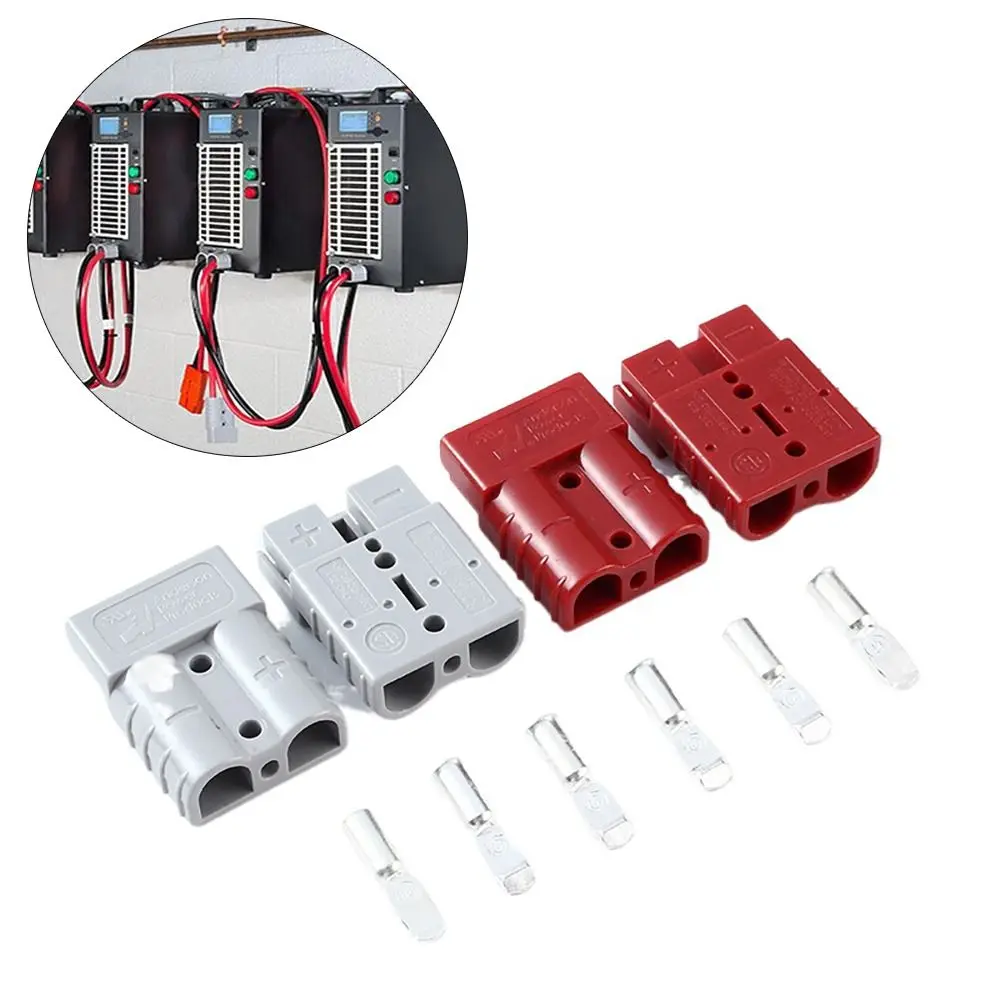 Terminals 50 AMP Plug Cable Terminal 600V Grey Red Battery Power Connector Quick Plug Connector For Anderson