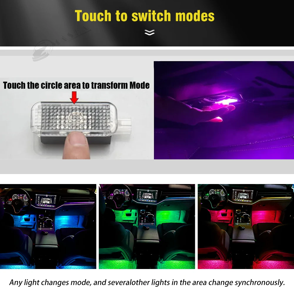 For Audi A1 8X A3 8V 8Y A4 B8 B9 A5 8T A6 C6 C7 C8 A7 A8 D3 D4 D5 Q2 Q3 8U F3 Q5 8R FY Q7 4L 4M Car Footwell Lights Accessories
