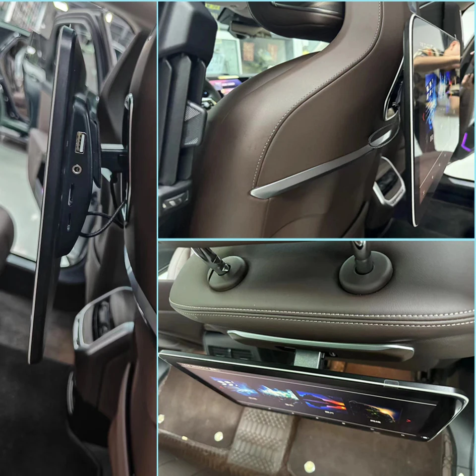 مسند رأس السيارة مشغل فيديو أندرويد 12 شاشة تلفزيون شاشة ذكية لسيارات BMW X5 X6 X7 2023 2024 2025 المكونات في المقعد الخلفي الترفيهي #5
