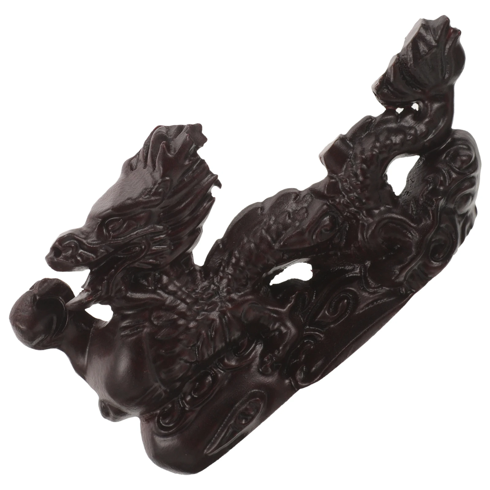 

Wood Dragon Statue 12cm Red Huaili Office Decor Wealth Prosperity nament Auspicious Gift Desktop Figurine Garden Art