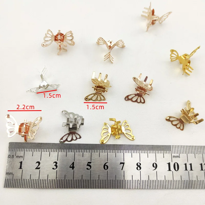 10pcs Mini Hollow Out Butterfly Design Sweet Metal Hair Clip Retro Bangs Fixed Clip Decoration Hair Grasping For Women And Girls image 5
