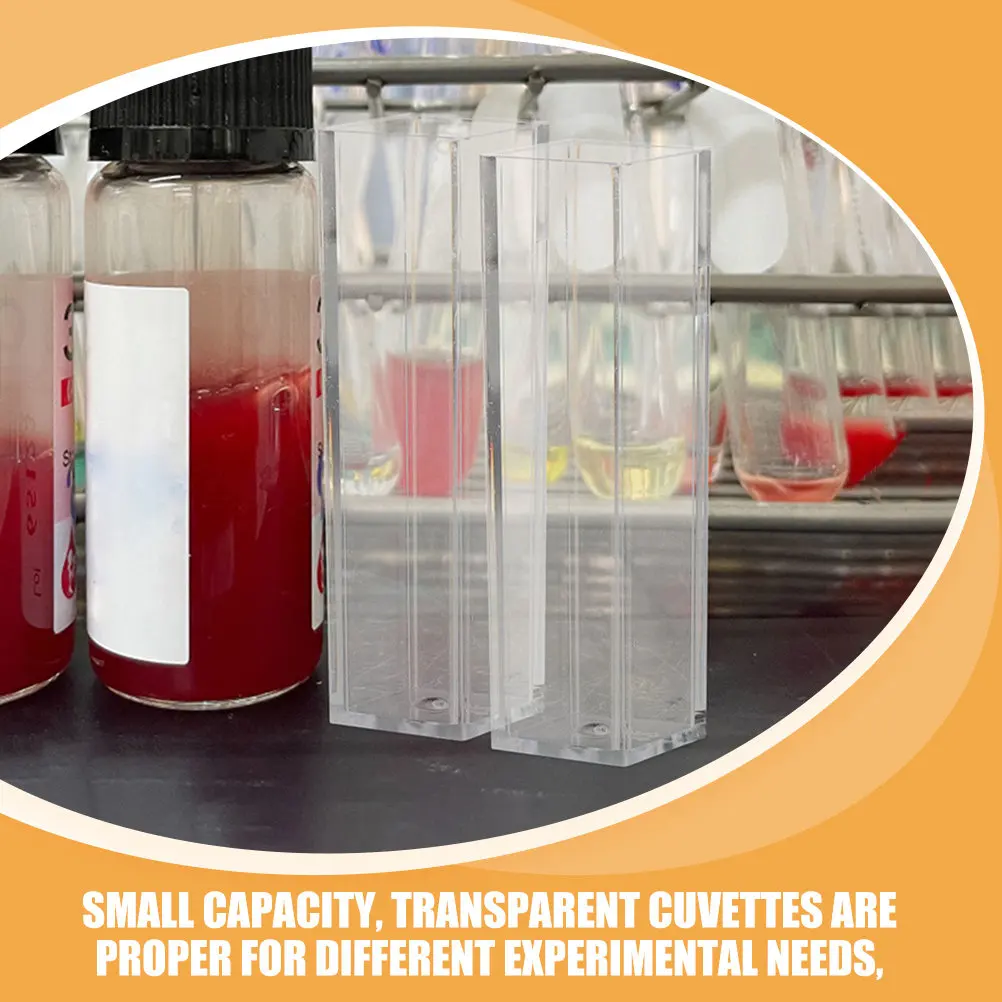 8 pcs Plastic Cuvettes 10Mm Path Length Clear Transparent Mini Standard Cuvettes For Spectrophotometer Lab Use Teaching