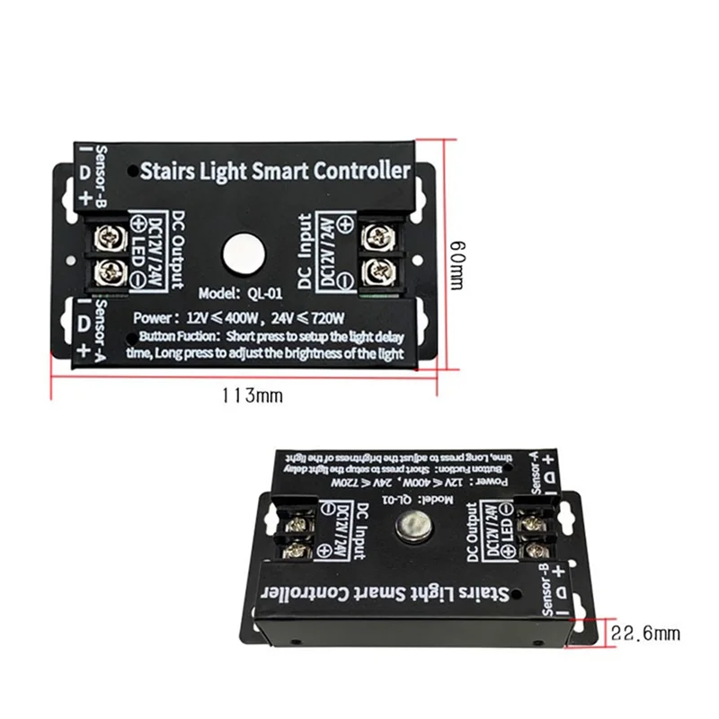 AA08-Sensor Full Bright Stair Lights Controller Sensor Light Bar Hallway Step Lights Ladder Walking Stairs Sensor Controller