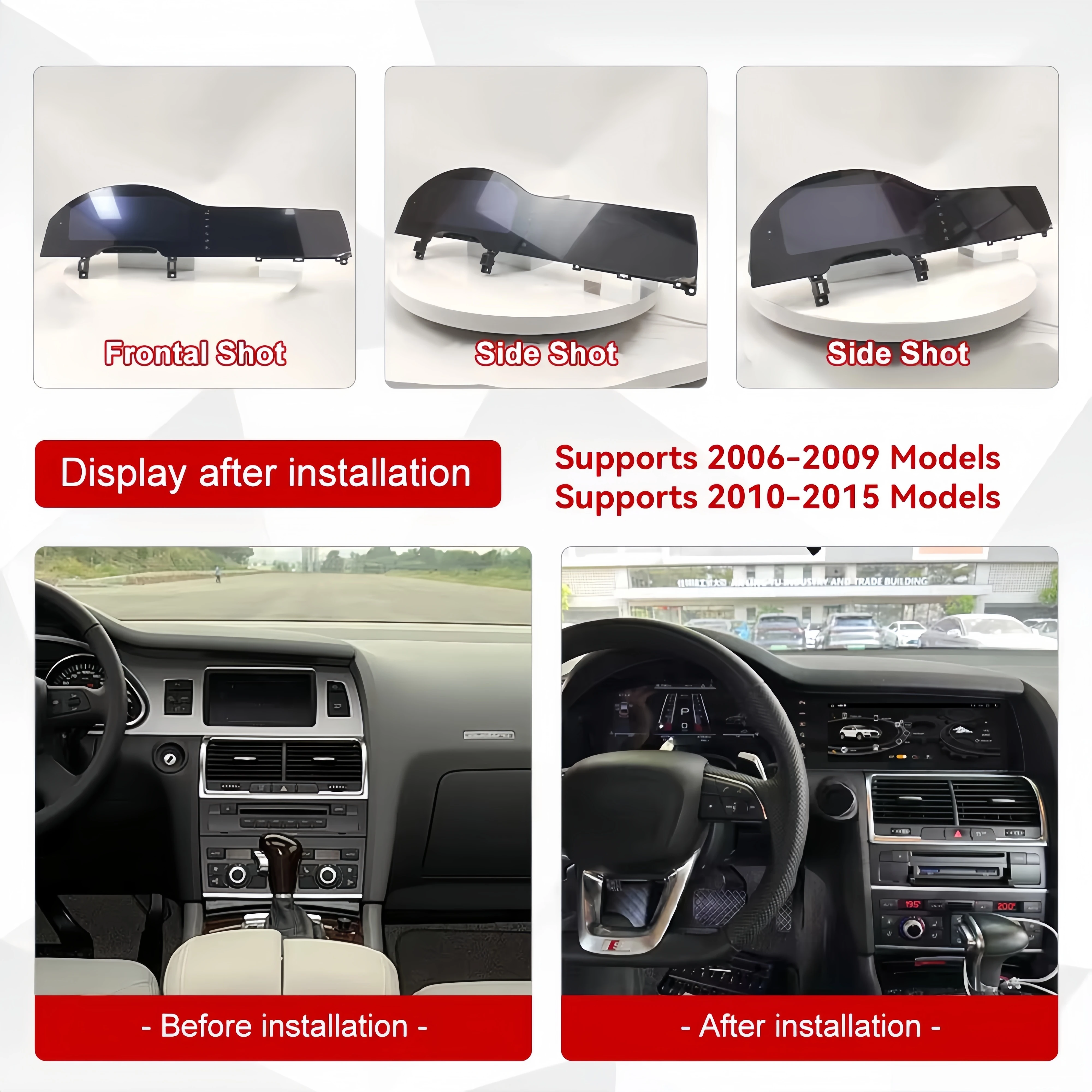CarPlay Android 14 Auto 12.3＋10.25 Inch For Audi Q7 2006 2007-2014 2015 Screen Car Radio Multimedia Stereo Player GPS Head Unit