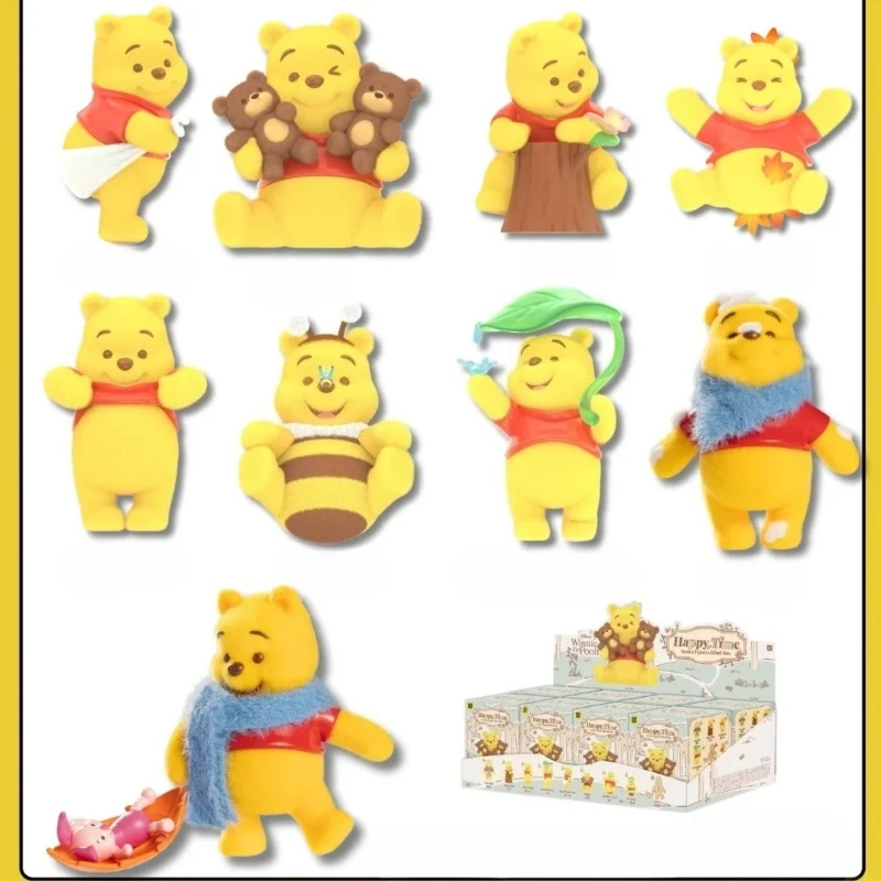 

TOPTOY Winnie The Pooh Happy Time Series Figure Blind Box Cute Bear Anime Doll Mystery Box Flocking Toys Surprise Bag Decor Gift