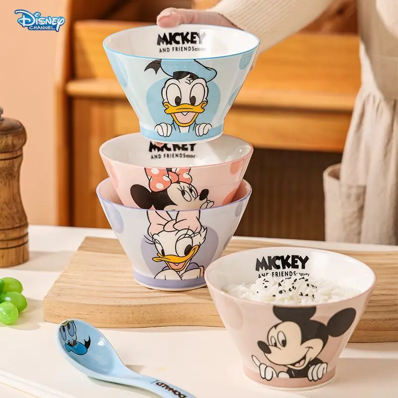 

Disney Mickey Minnie Creative 5 inch Bowl Ceramic Rice Bowl Donald Duck Daisy Home Kids Lunch Tableware Holiday Gift Gift