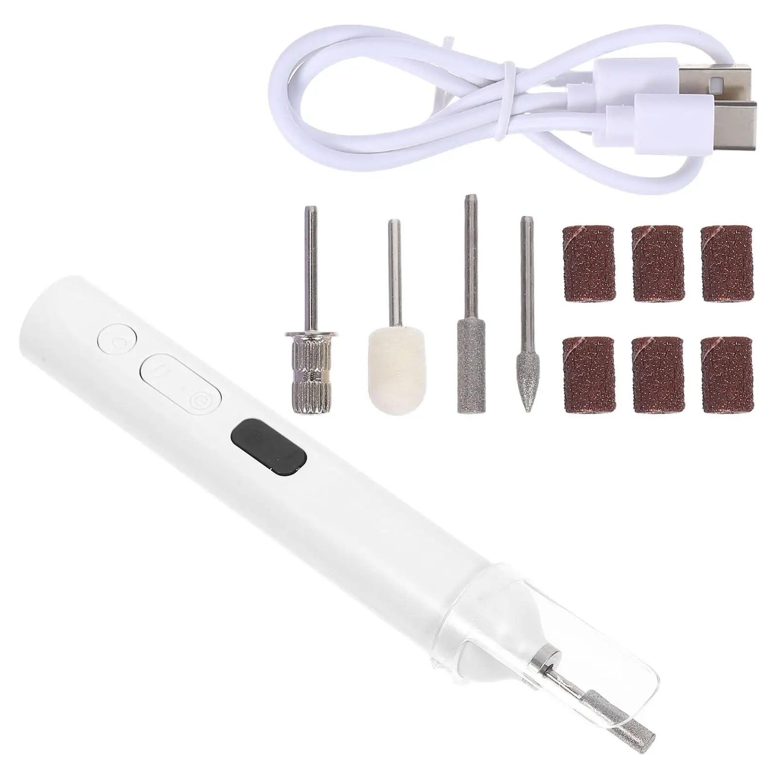 Lima de Uñas Eléctrica 2 en 1 con Punta de Precisión Iluminada, Función de Secado Rápido, Kit de Manicura Ligero para Viajes y Hogar