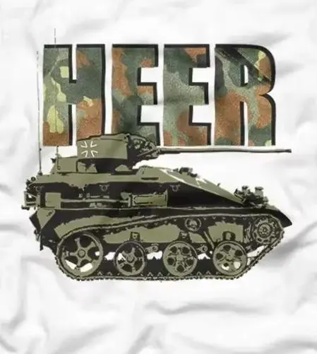 Wiesel Heer Panzer MK 20mm Fallschirmjäger Jäger Tarn Bundeswehr T-Shirt. Summer Cotton Short Sleeve O-Neck Mens T Shirt New