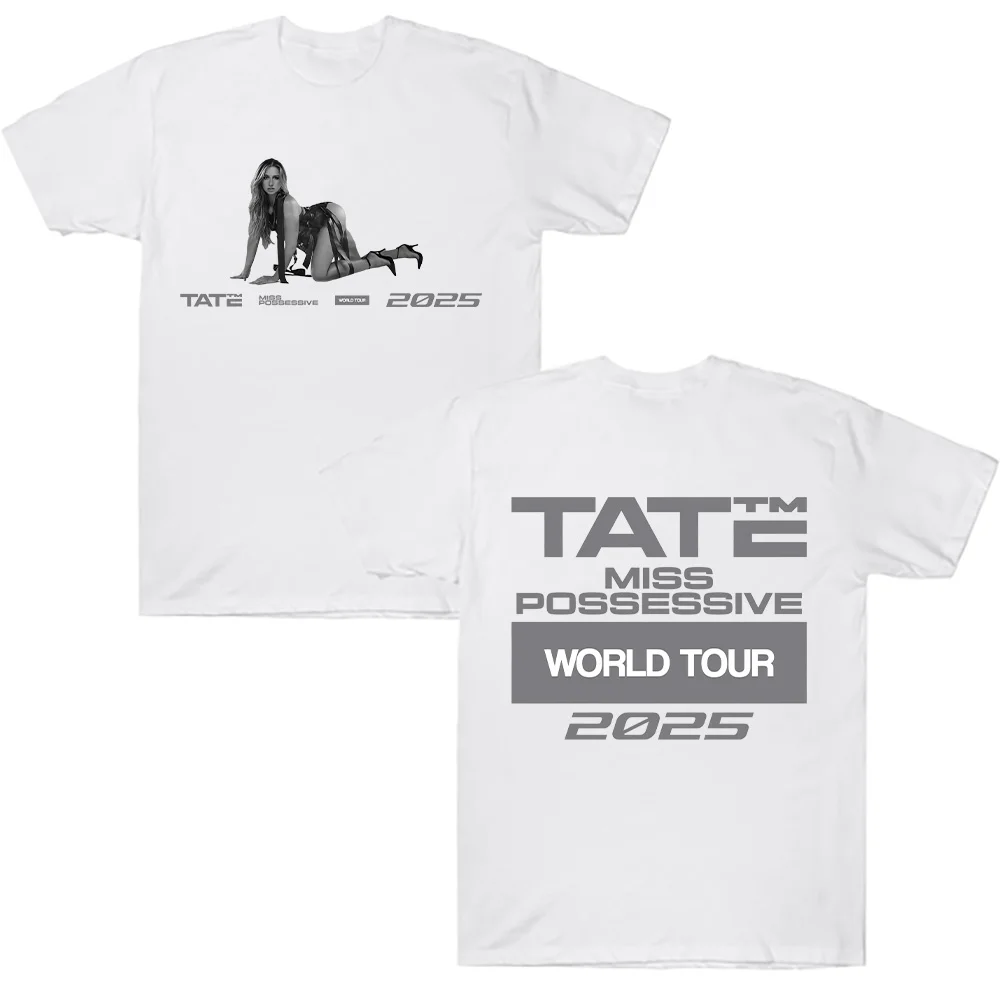 Camiseta Tate McRae Miss Possessive 2025 World Tour, ropa para hombres y mujeres, camisetas de manga corta de algodón, camiseta de verano Y2K, camisetas, regalo para seguidores