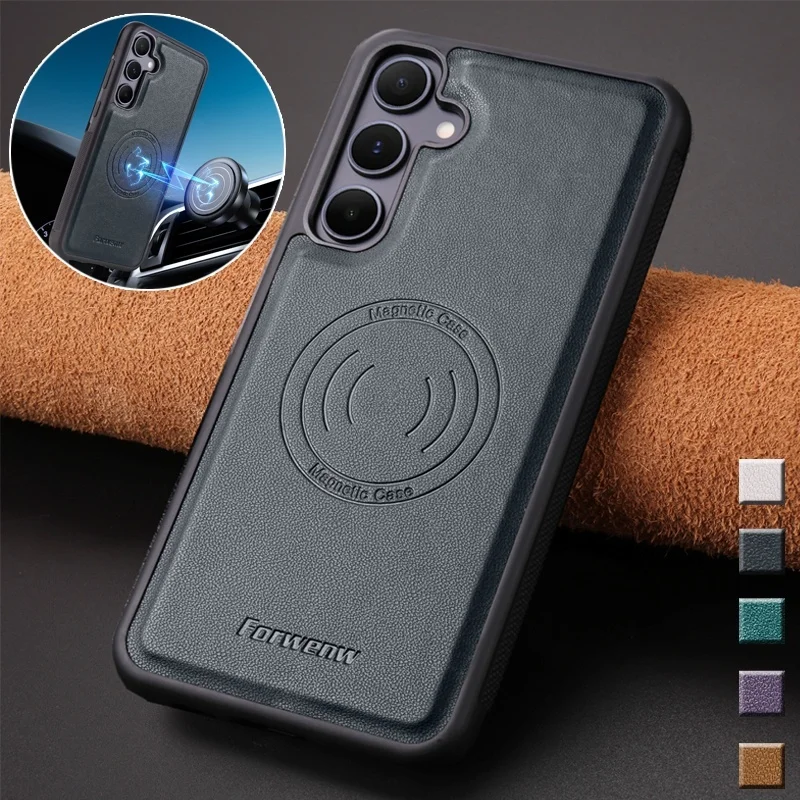 

Luxury PU Leather Phone Magnetic Case for Samsung Galaxy A57 A37 A17 A56 A36 A16 A55 A35 A25 A15 Back Cover Shockproof Coque Bag