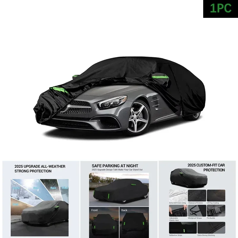 

Водонепроницаемый автомобильный чехол с молнией, дверные ветрозащитные ленты для защиты от снега, дождя, пыли, от града для Mercedes-Benz SL-Class 2002-2021 гг.