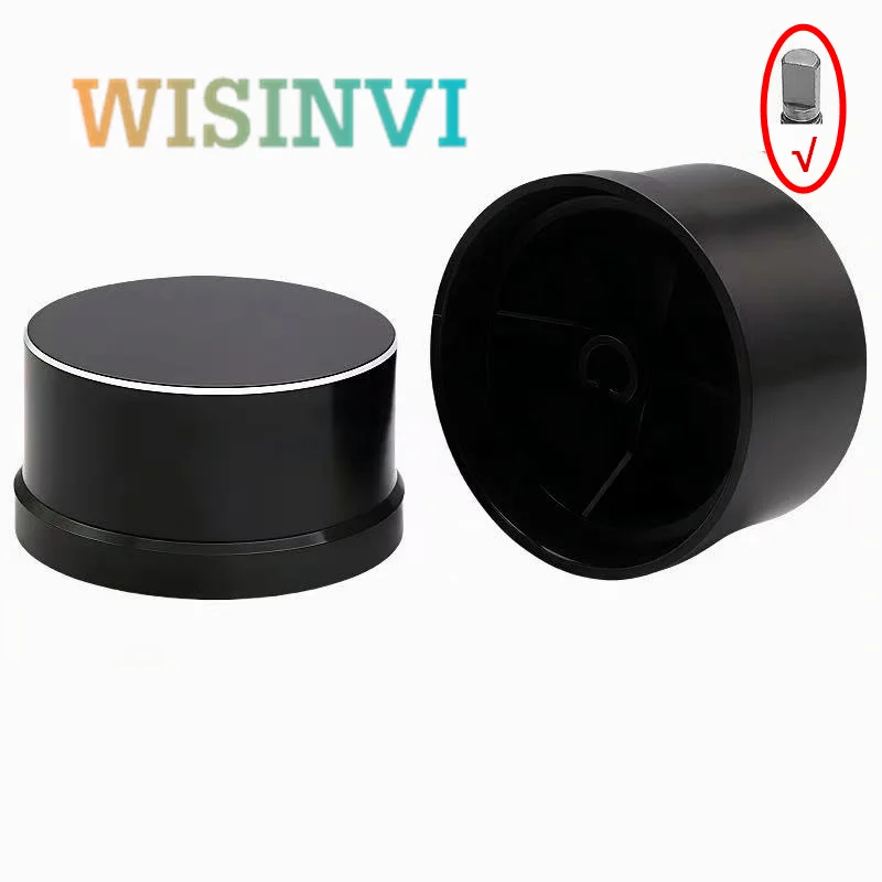 2PCS 46.2X24.5mm Aluminum alloy knob D-axis potentiometer knob cap HIFI power amplifier stereo knob cap half axis inner hole 6mm