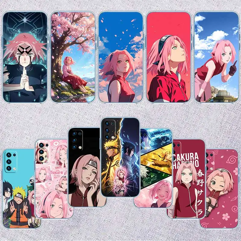 PU35 Naruto Sakura Haruno Transparent Phone Case for Samsung Galaxy A04 A04S A14 A23 A34 A54 M23 M33 M52 M53