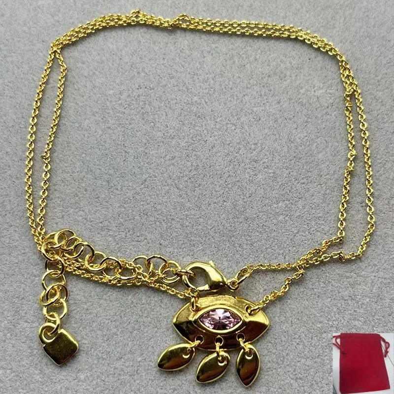 2026 Spain Elegant Mysterious Gold Silver Amethyst Necklace Jewelry Accessories Niche Gift