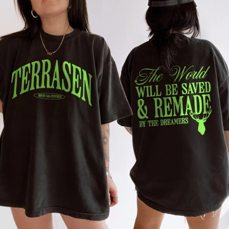 Terrasen Shirt Throne of Glass Quote T-Shirt Aelin Galathynius Rowan Manon Licensed SJM Universe Merch Bookish Cotton T Shirts