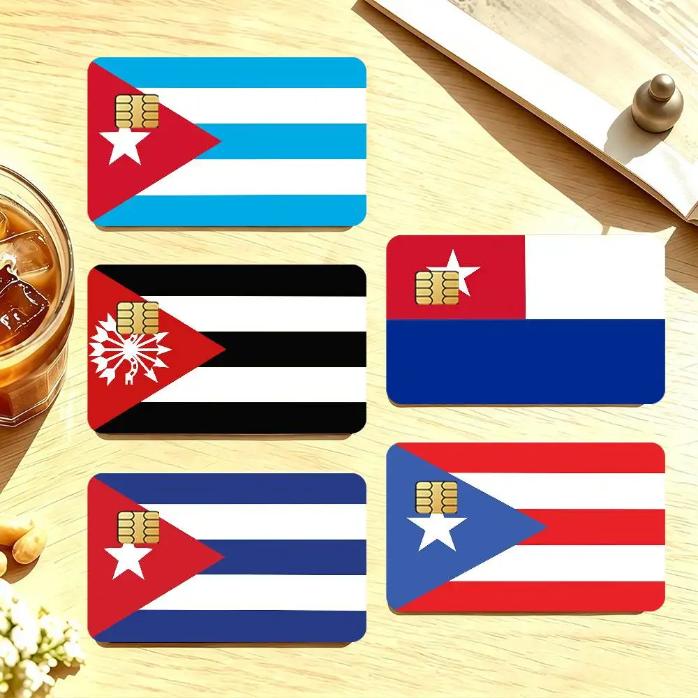 Flag Cuba Credit Card Stickers For Bank Card Bus Metro Cards Waterproof Anti-Scratch Gift 4PCS