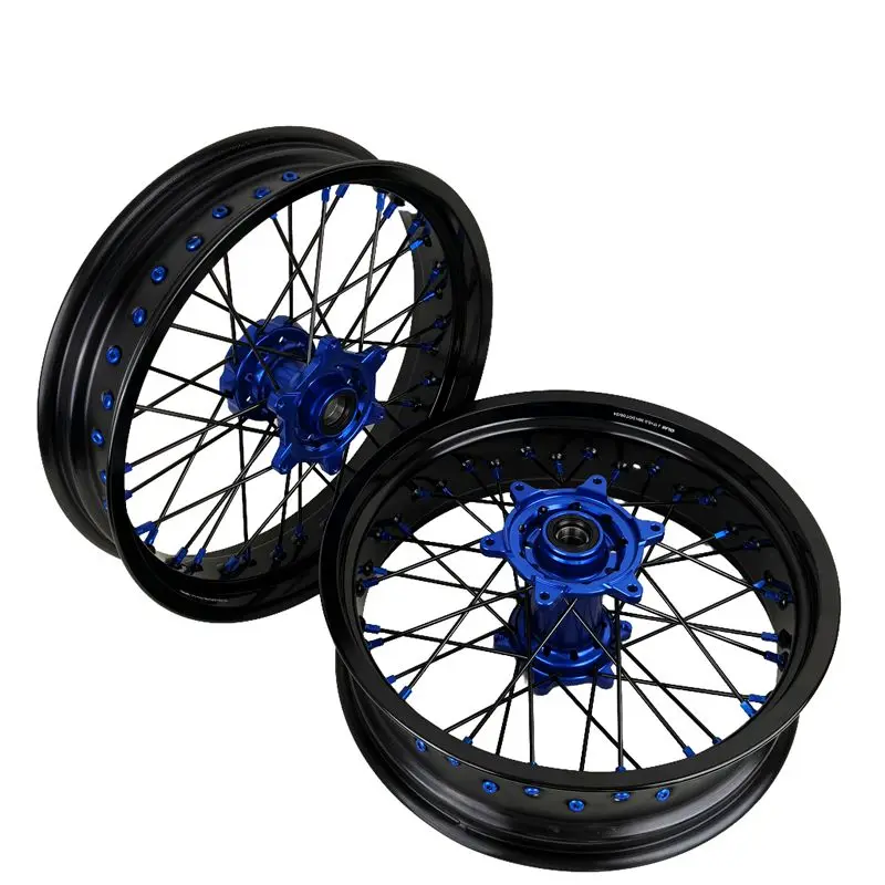Chrome Color Supermoto Wheel Sets 17 Inch Aluminum Alloy Rim For [Model] Dirt Bike Motorcycle Spare PartsCustom Size Available