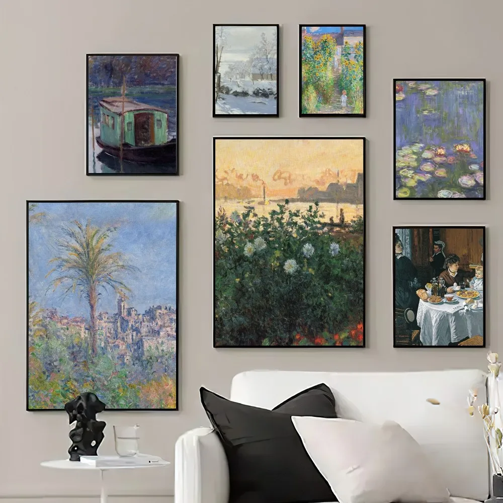 Oscar-Claude Monet art painting  Poster Prints Wall Pictures Living Room Home Decoration Small