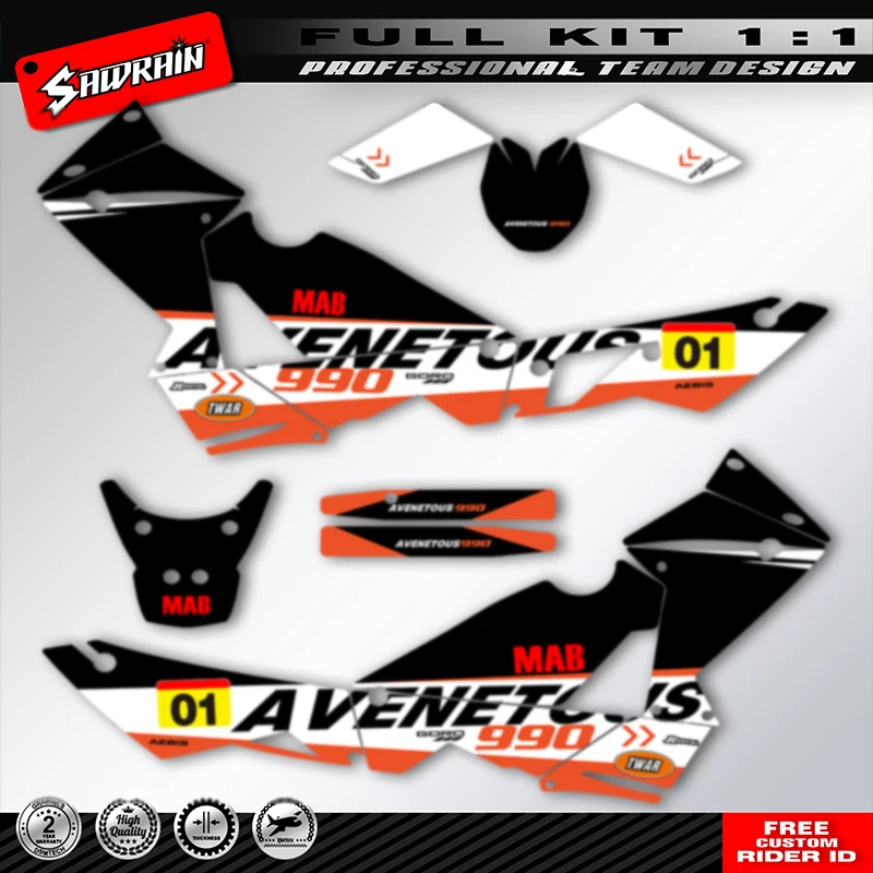 Sawrain Full Set Motorcycle Graphics Backgrounds Decals Stickers Kits For KTM 990 ADV R S 2003-2016