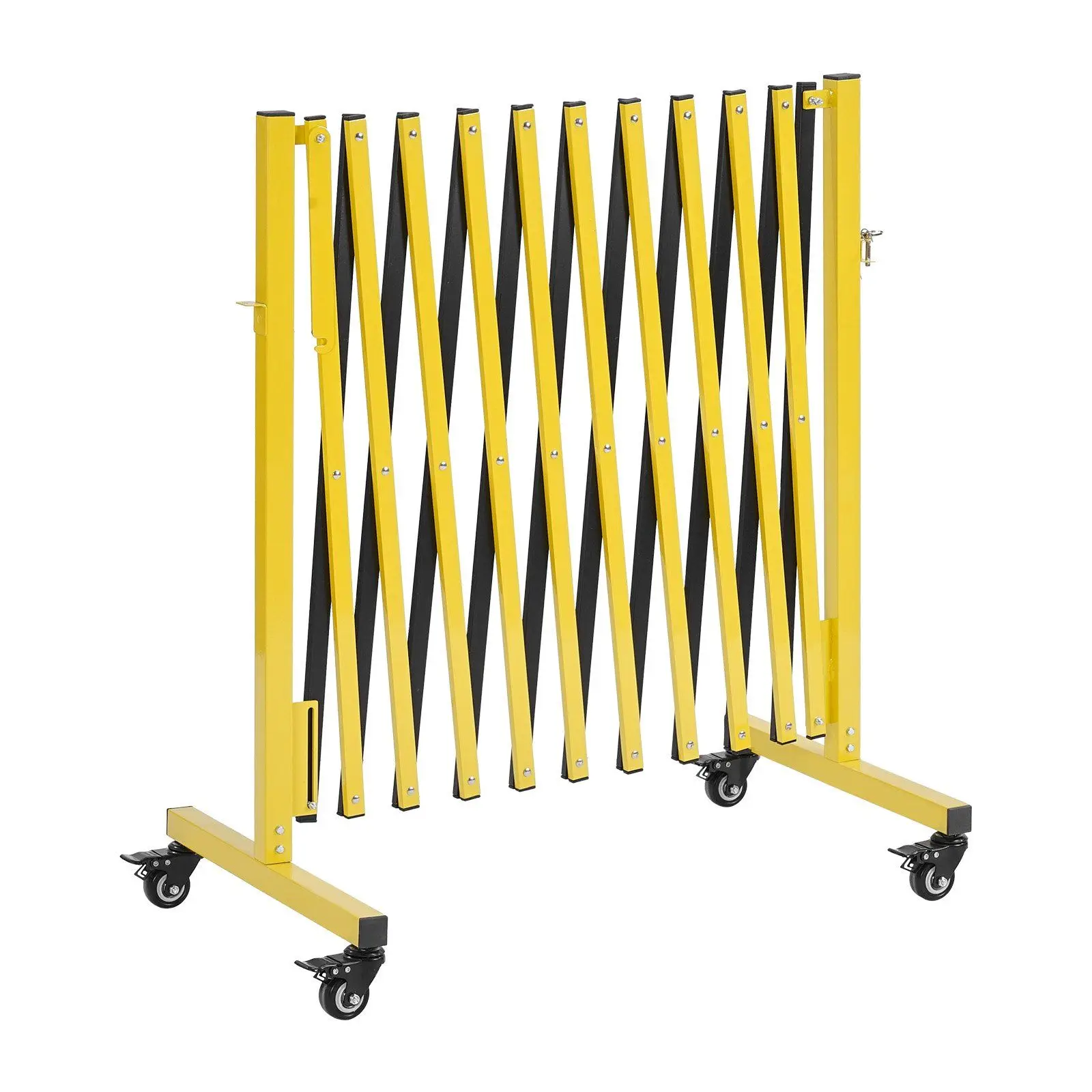 

Industrial Expandable Barricade, 13FT Expandable Safety Barrier, Flaxible Mobile Barricade with Locking Casters, Portable