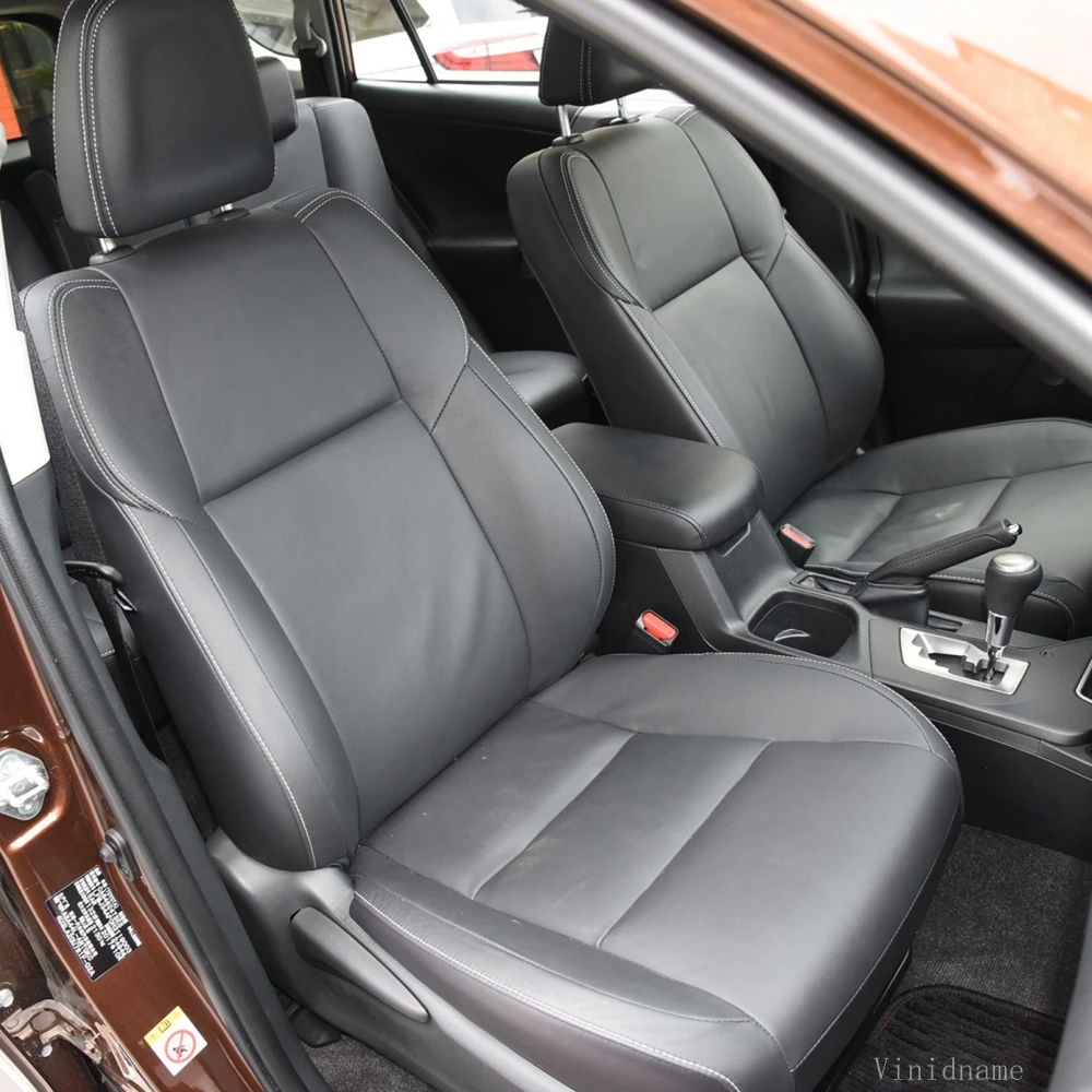 For Toyota RAV4 IV 2012 2013 2014 2015 2016 2017 2018 2019 PU Leather Custom Car Seat Covers Full Set Protector Accessories