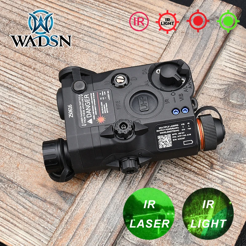 Wadsn an PEQ-15 vermelho/verde laser caixa de bateria ir laser + iluminação ir led lanterna visão noturna arma caça luz 20mm ferroviário