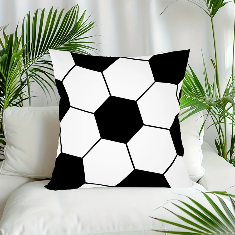 1pc Soccer Football Throw Pillow Case Pillow Cover for Home Sofa Bedroom Room Decor Sports Football Theme Birthday Party Decor