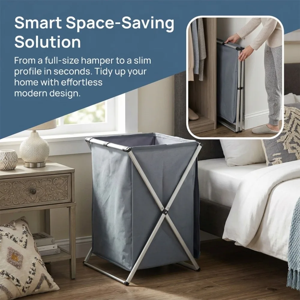 

Durable Double Layer Laundry Basket Waterproof Fabric Organizer Foldable Dustproof Sundries Bucket Laundry Organize