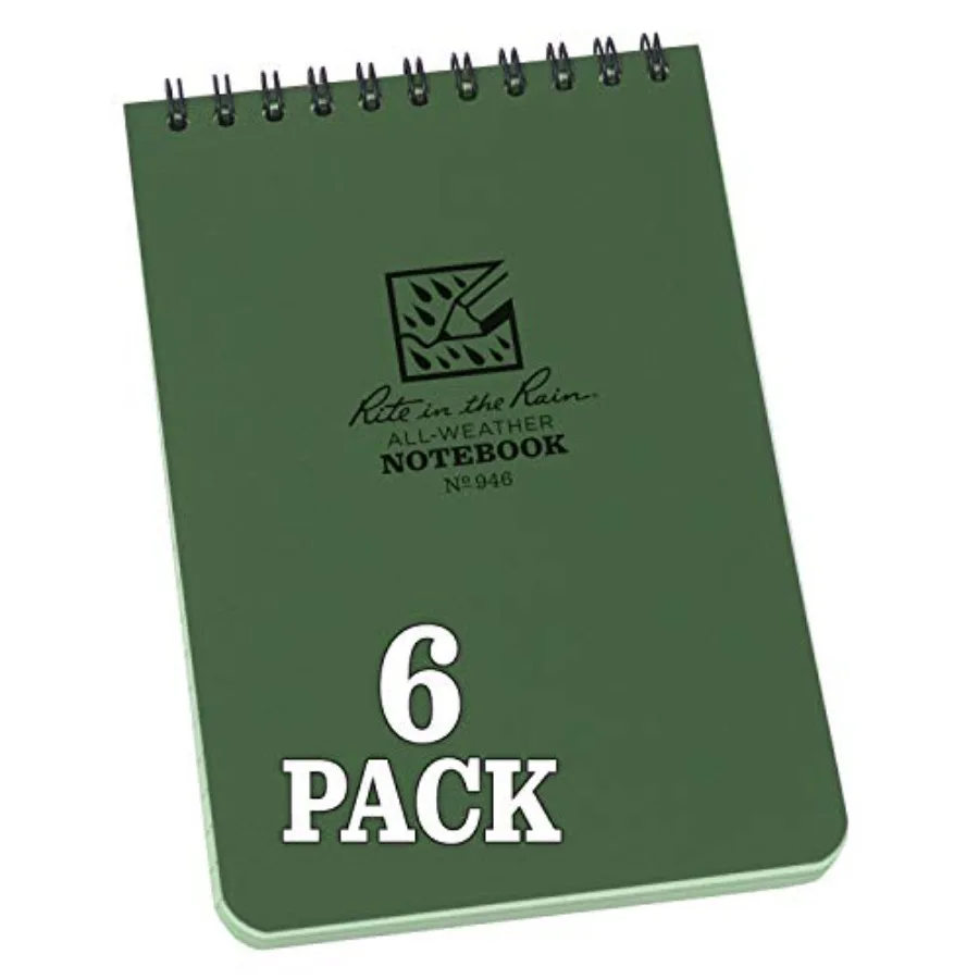 Weatherproof Top Spiral Notebook, 4" x 6", Cover, Universal Pattern, No. 94L