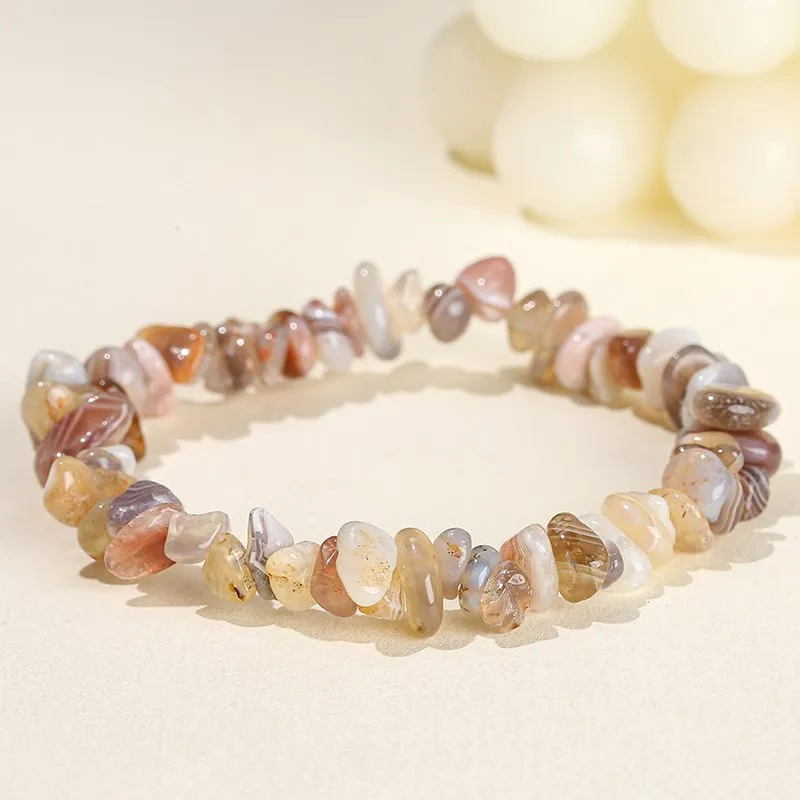 JD Natural Crystal Stone Seven Chakra Irregular Energy Bracelet Women Men Healing Amethyst Fluorite Chip Strand Bracelet Gift