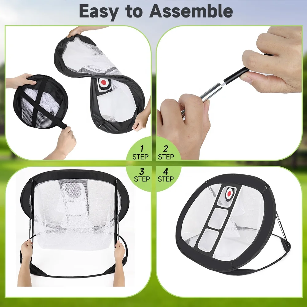 

Indoor Outdoor Golf Hitting Practice Cutter Club Net with Grass Mat Golf Hitting Chipping Swing Net Set