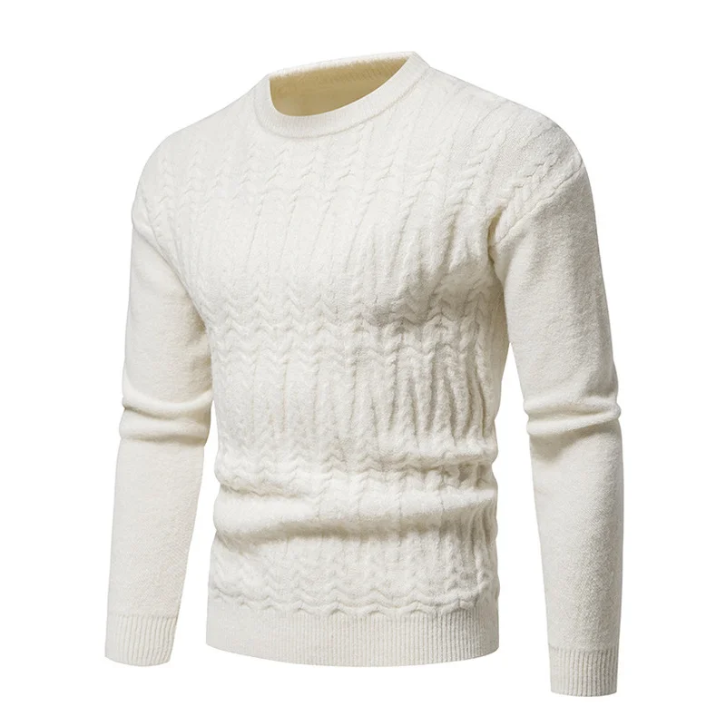 Magliette lavorate a maglia da uomo nuove di alta qualità maglioni Pullover sottili camicie Casual da gioventù invernale