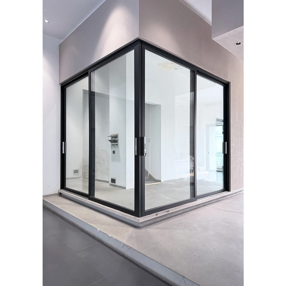 Aluminum Corner Sliding Patio Door with Thermal Break System for Houses Energy Efiicient Double Glazed Slide Doors