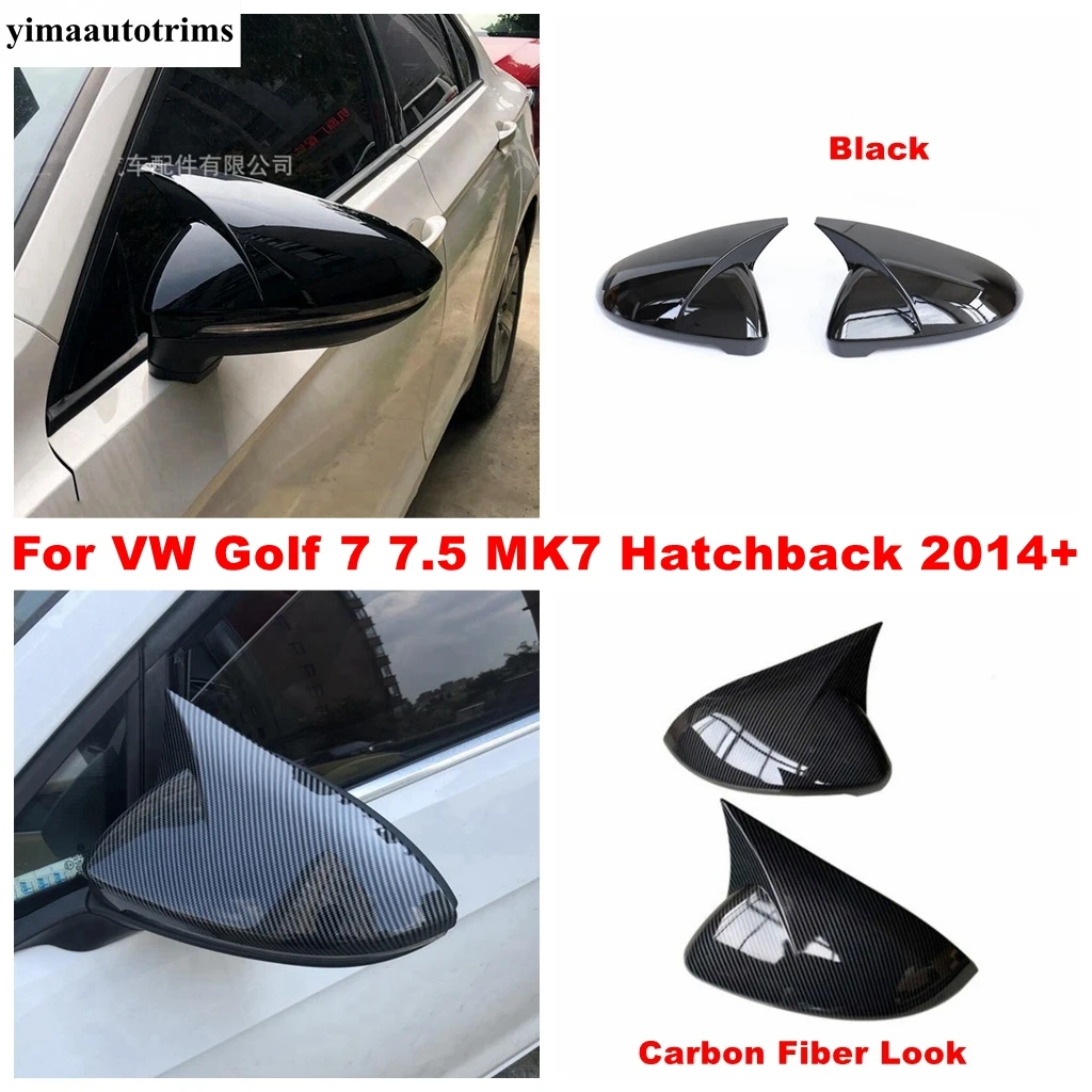 

Ox Horn Blade Style Rearview Mirror Cover Trim For VW Volkswagen Golf 7 7.5 MK7 Hatchback 2014 - 2019 Black / Carbon Fiber Look