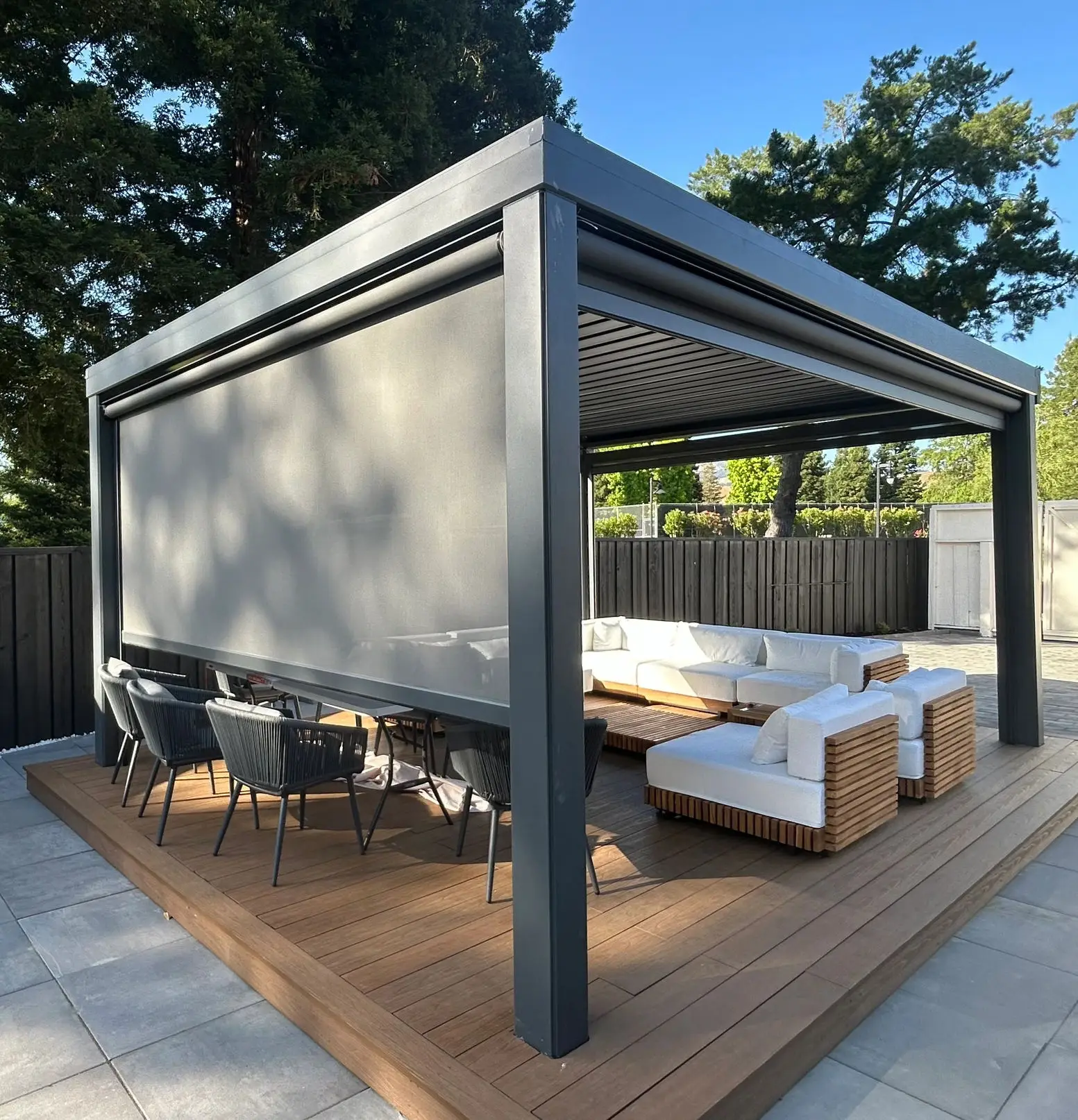 Outdoor Environmental Protection Aluminum Alloy Garden Gazebo Corrosion Resistant All Weather Pergola Rectangular Pavilion