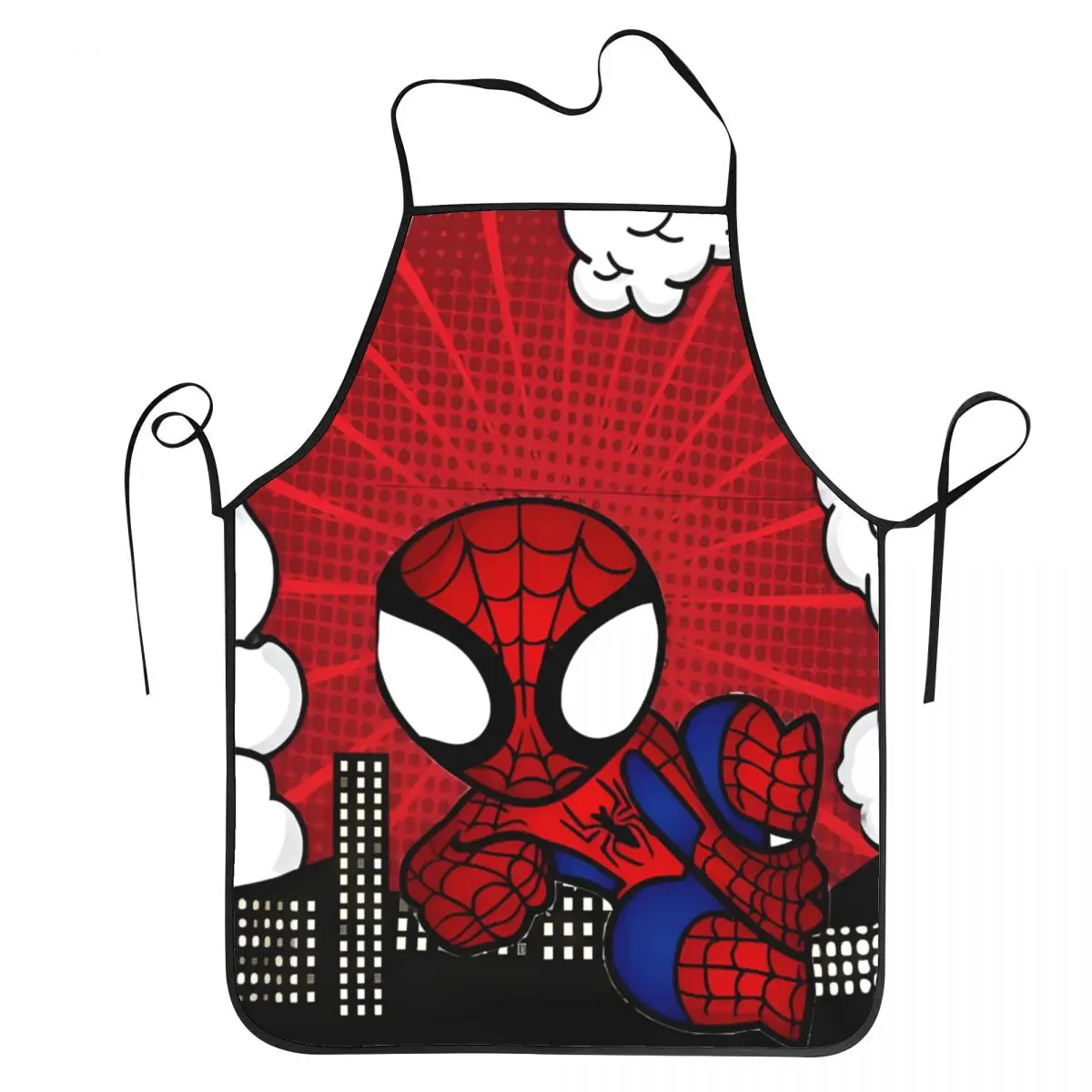 Spider Man Kitchen Cooking Aprons Waterdrop Resistant Adjustable Tie Baking Aprons for Women Men Chef