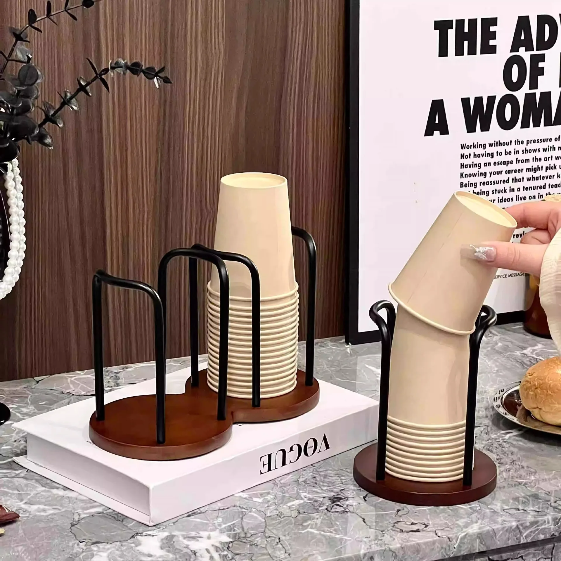 1-2 قطعة كوب فاخر للاستعمال مرة واحدة تخزين حامل أكواب شاي المياه موزع رف الرف أطول عصا القدح عرض موقف منظم منزلي