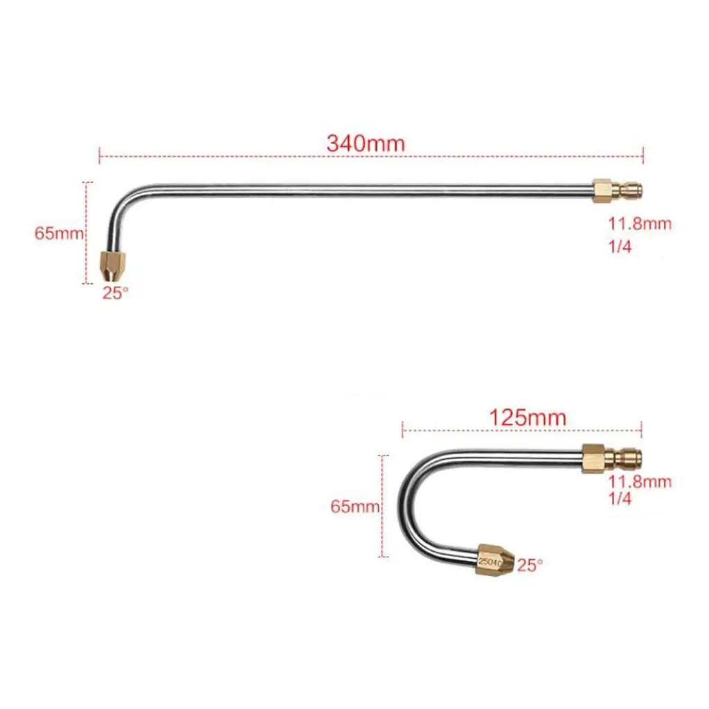 Pressure Washer Wand Extension Stainless Steel 1/4 Inch Quick Release Angled Nozzle for High Pressure Washing Machine