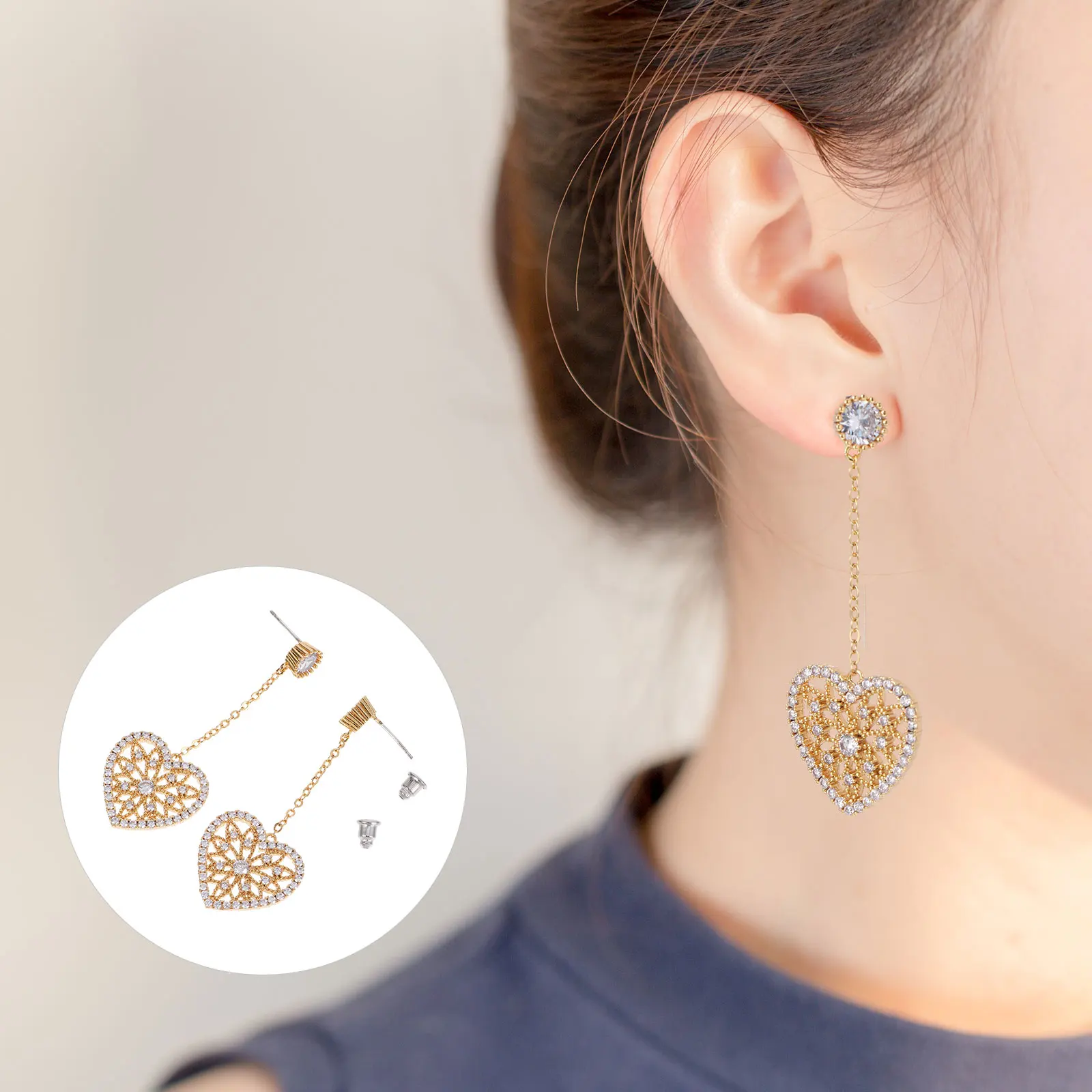 

Heart Tassel Earrings Trendy Hoops Graceful Drops for Women Exquisite Hanging