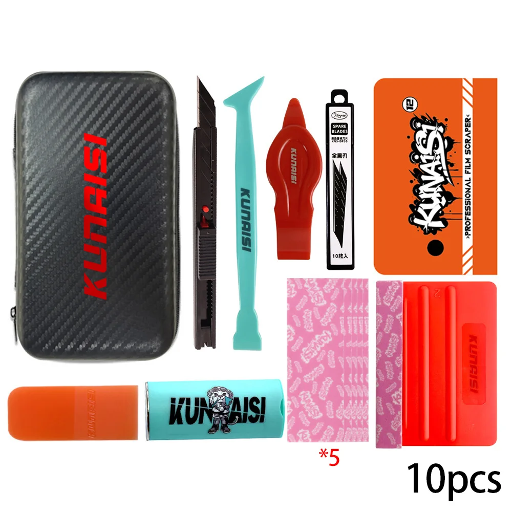 10pcs Car Vinyl Film Installation Accessories, Equipped with a Storage Box, PPF Scraper, Replacement Blades, a Set of Tools Nece view 2